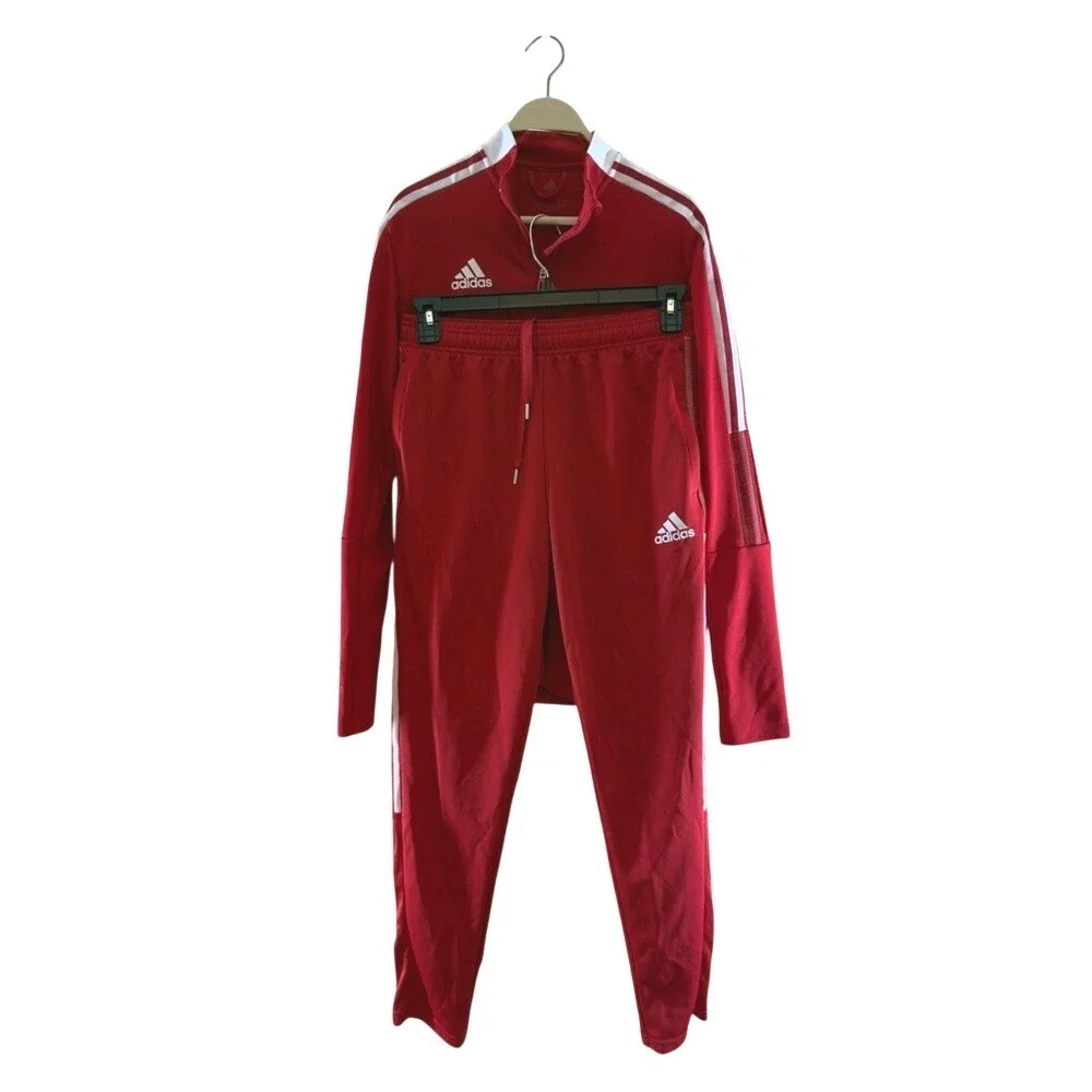 Adidas Men's Tiro 21 Track Jacket & Pants Ser - Team Power Red pants Sz M‎ top S
